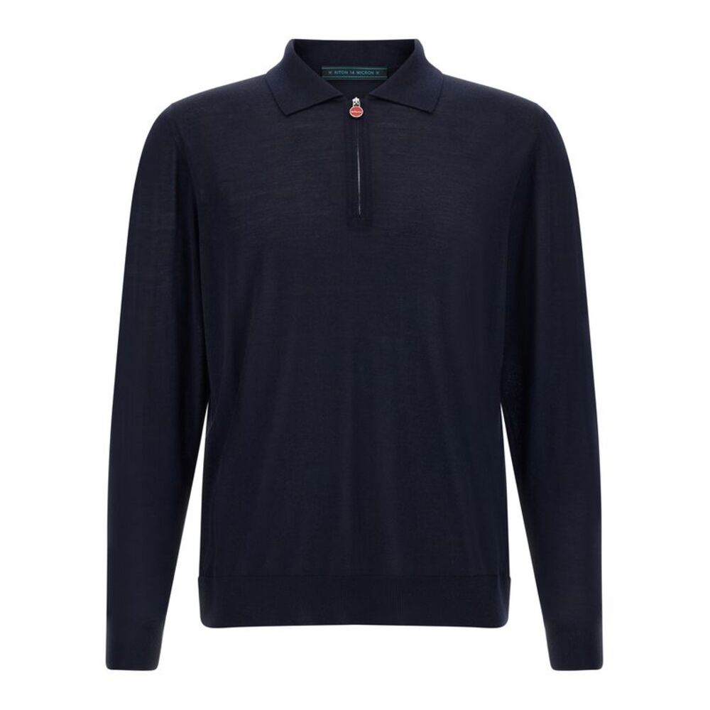 Kiton Men's Wool Polo Shirt 14 Microns